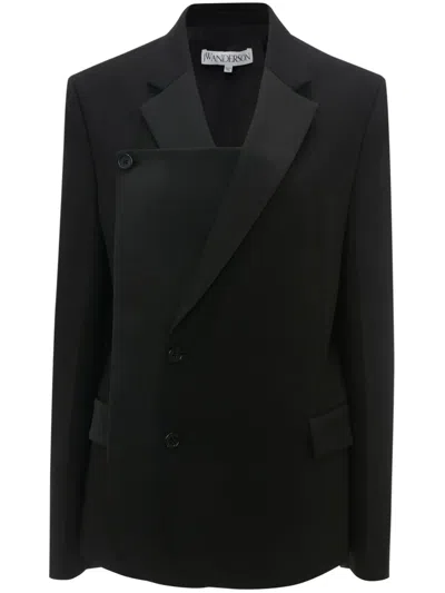 Jw Anderson Tassle Tuxedo Jacket Oversized Fit In Black