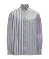 Jw Anderson Striped Pattern Button-down Collar Shirt In Gray