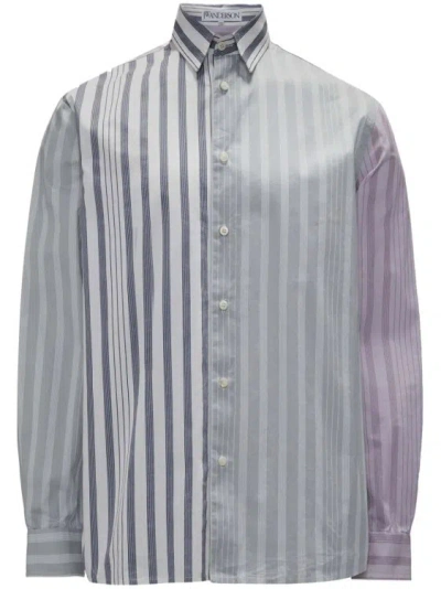 Jw Anderson Panelled Stripe-print Shirt In Multicolor
