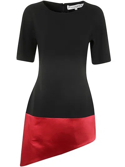 JW ANDERSON JW ANDERSON PANNELED DIAGONAL HEM DRESS