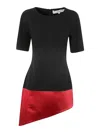 Jw Anderson Black Crew-neck Asymmetric Minidress In Black