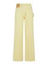 Jw Anderson J. W. Anderson Workwear' Cotton Pants With Yellow Twisted Leg In Yellow
