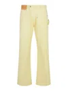 Jw Anderson Workwear Cotton Pants With Yellow Twisted Leg In Yellow