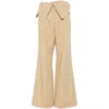 Jw Anderson Beige Fold Over Trench Trousers In Brown