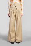 Jw Anderson Beige Fold Over Trench Trousers In Beige