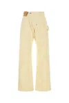 Jw Anderson J. W. Anderson Workwear' Cotton Pants With Yellow Twisted Leg In Yellow