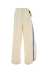 Jw Anderson Logo Band Panel Pants In White