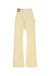 Jw Anderson J. W. Anderson Workwear' Cotton Pants With Yellow Twisted Leg In Yellow