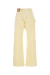 Jw Anderson J. W. Anderson Workwear' Cotton Pants With Yellow Twisted Leg