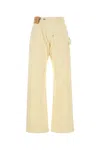Jw Anderson J. W. Anderson Pastel Yellow Denim Jeans In Yellow