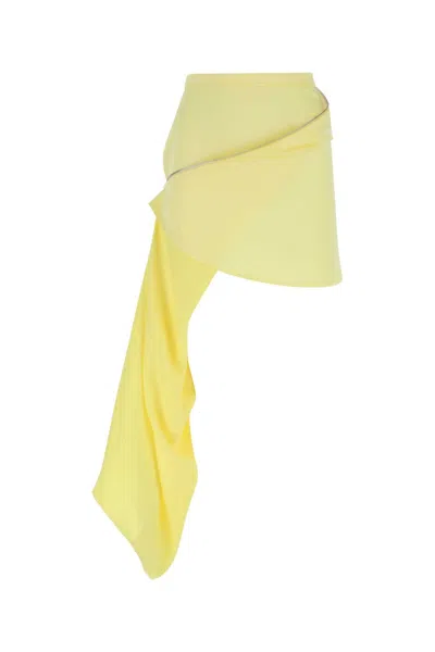 Jw Anderson Pastel Yellow Satin Mini Skirt
