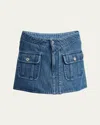 Jw Anderson Patch Pocket Mini Skirt In Mid Blue