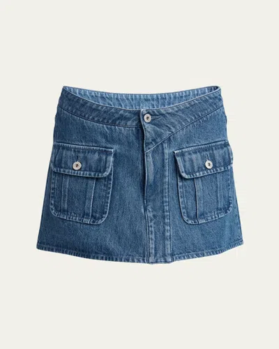 JW ANDERSON PATCH POCKET MINI DENIM SKIRT