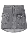 Jw Anderson Curved Patch Pocket Mini Skirt In Grey