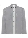 Jw Anderson Striped Pattern Front Pockets Long Sleeves Jacket In Gray