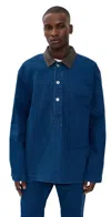 Jw Anderson Long Sleeve Polo Shirt With Patch Pocket In Blue