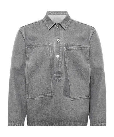 Jw Anderson Pocket-detail Denim Shirt In Gray