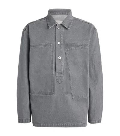 Jw Anderson Patch Pocket Rugby Shirt In Gray