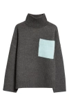 Jw Anderson High-neck Drop-shoulder Jumper In Multicolor