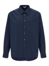 Jw Anderson Patchword Striped Shirt And Blouse Blue In Brown