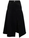 Jw Anderson Hanky-hem Asymmetric Skirt In Black
