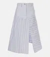 Jw Anderson Patchwork Cotton Midi Skirt In Grau