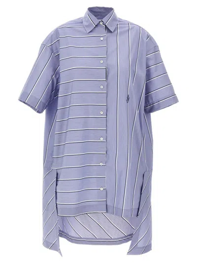 Jw Anderson J. W. Anderson Short Shirt Dress With Striped Design In Purple