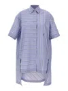 Jw Anderson J. W. Anderson Patchwork Cotton Shirt Dress With Asymmetric Hem In Blue