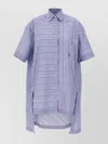 Jw Anderson J. W. Anderson Patchwork Cotton Shirt Dress With Asymmetric Hem In Blue