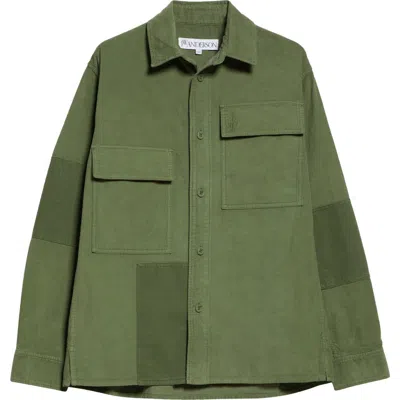 Jw Anderson Hemd Im Patchwork-look In Green