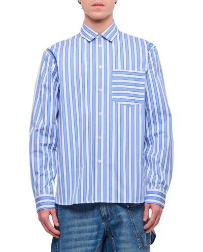 Jw Anderson Patchwork Shirt In Blue