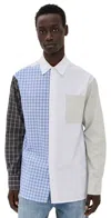 Jw Anderson Patchwork Shirt In Blue/multi
