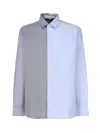 Jw Anderson Patchwork Shirt With Anchor Embroidery In Blue