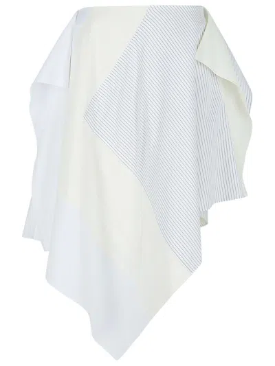 JW ANDERSON JW ANDERSON 'PATCHWORK' WHITE COTTON SKIRT