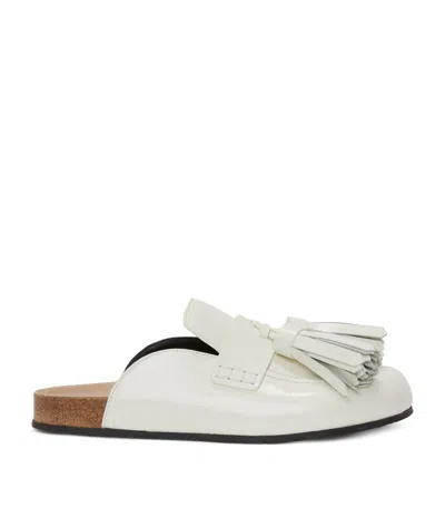 Jw Anderson Tassel Loafer Leather Mules In White