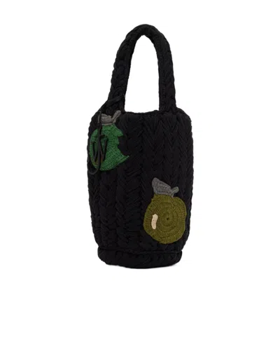 Jw Anderson Pattern Knitted Handbag In Black