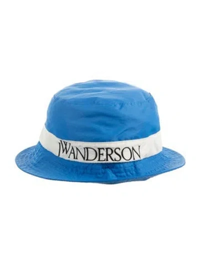 Pre-owned Jw Anderson Pattern Print Nylon Blend Bucket Hat In Blue