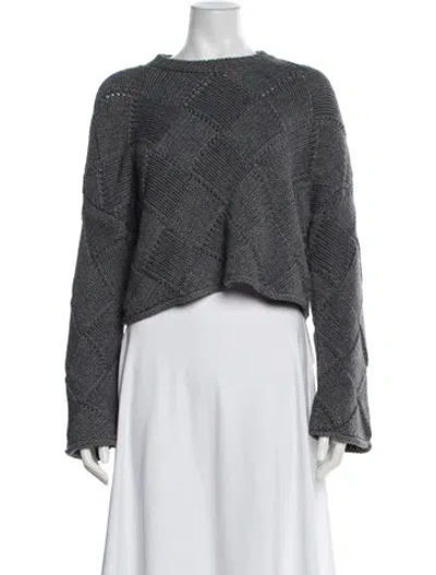 Pre-owned Jw Anderson Patterned Crew Neck Sweater In Gray