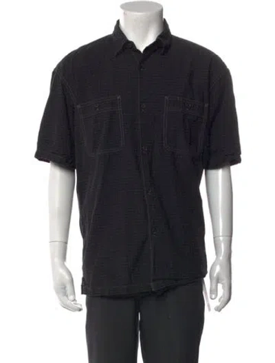 Pre-owned Jw Anderson Patterned Short Sleeve Shirt In Black