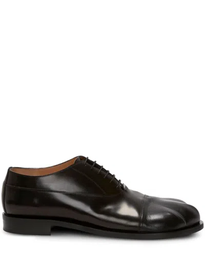 Jw Anderson Paw Leather Derby Shoes In Black