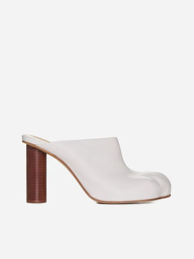 Jw Anderson Paw Leather Mules In White