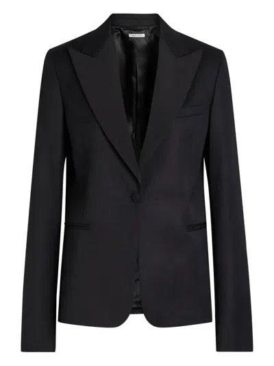 Jw Anderson Peak-lapel Single-button Blazer In Black