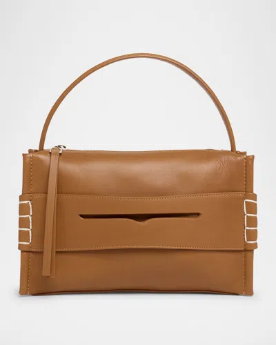 Jw Anderson Penny Loafer Leather Crossbody Bag In Tan