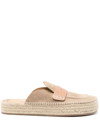 Jw Anderson Penny-slot Suede Espadrilles In Brown