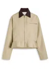 Jw Anderson Peplum Cotton Jacket In Neutral