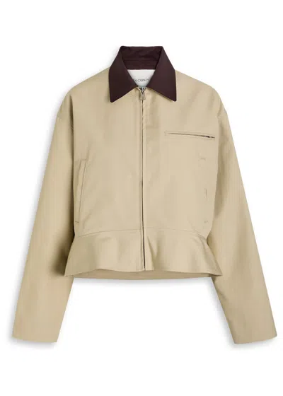 Jw Anderson Peplum Cotton Jacket In Neutral