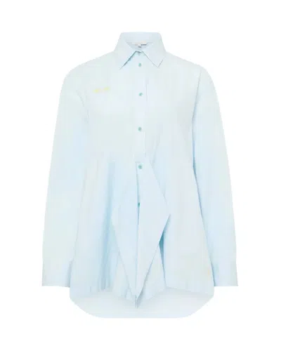 Jw Anderson Peplum Drape Shirt In Blue