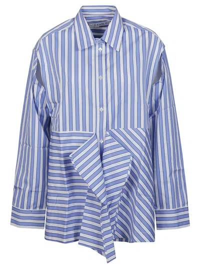 Jw Anderson J.w. Anderson Peplum Drape Shirt In Blue/white