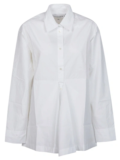 Jw Anderson Peplum Drape Shirt In White