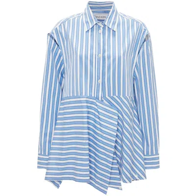 JW ANDERSON JW ANDERSON PEPLUM DRAPE STRIPED SHIRT